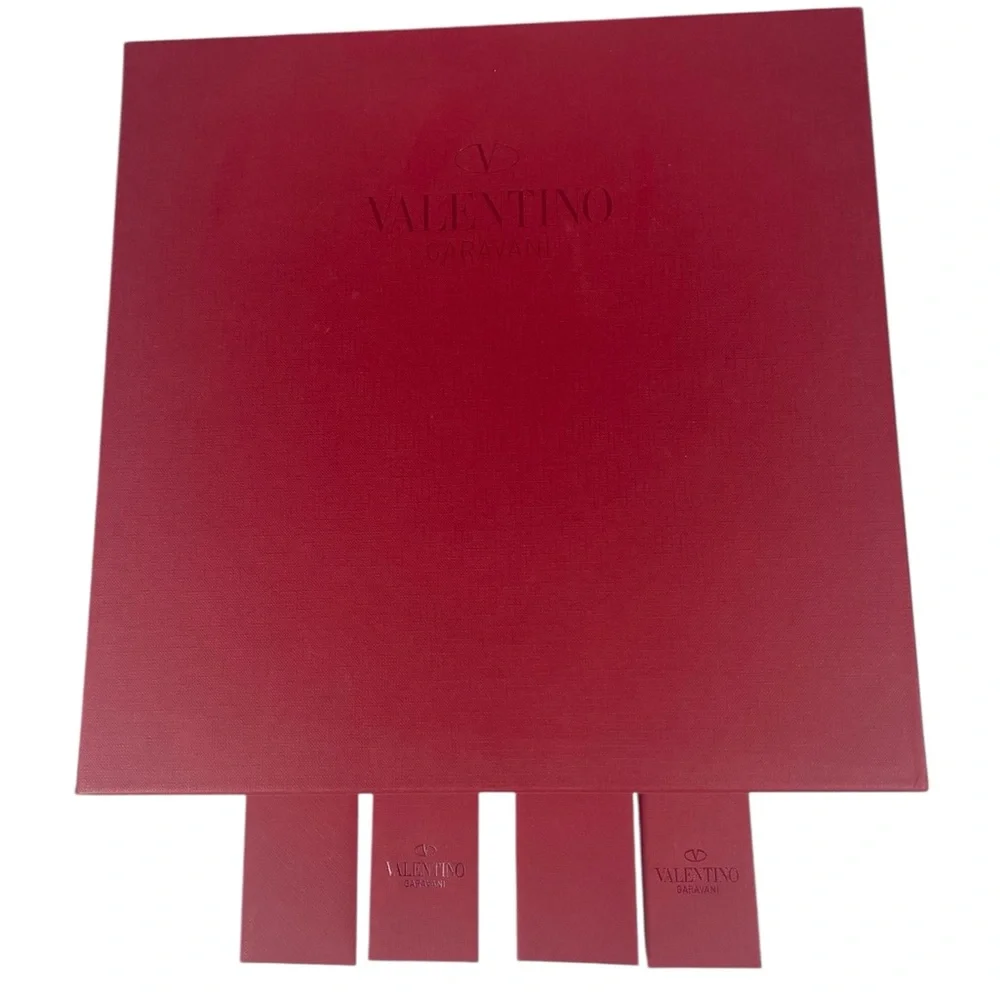 Valentino Garavani Red Ankle Boot Empty Gift Storage Box w/ Cards 12 x 12 x 4.5